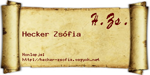 Hecker Zsófia névjegykártya